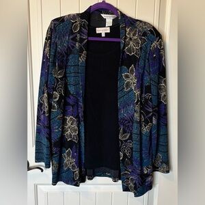 157. Draper’s & Damon’s Blue and Black Top/Jacket Set Size L